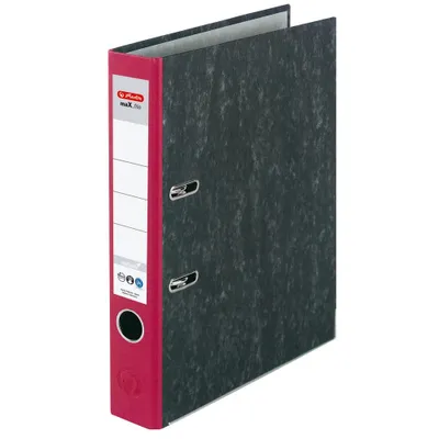 Immagine prodotto di herlitz 5141304 maX.file nature Ordner rot marmoriert Karton 5,0 cm DIN A4