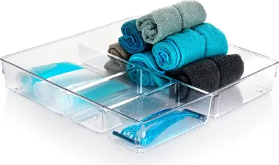 Produktbild von Vilde | Schubladen Organizer - 31x31x5,5 cm - Transparent - Mit Fächern - Praktische Aufbewahrung - Ordnungssystem