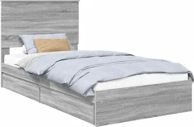 Obrázok produktu pre Úložná posteľ Sivý Sonoma 100 x 200 cm Kompozitné drevo