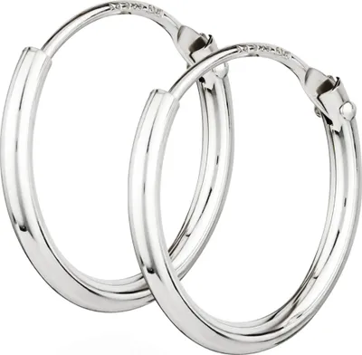 Produktbild von Paar 925 Sterling Silber Creolen Ø 13mm, 3802