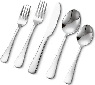 Immagine prodotto di VEVOR Set di posate da 30 pezzi in acciaio inox per alimenti, set di posate lucidissime, posate per la cucina lavabili in lavastoviglie, servizio per 6 persone, incl. coltello forchetta cucchiaio
