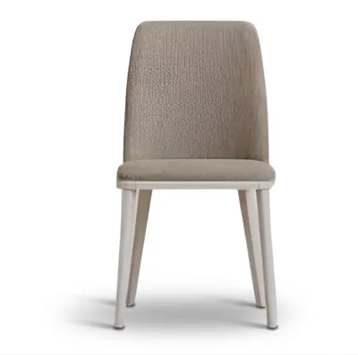 Obrázek produktu pro Moderní čalouněný křeslo, béžová krémová barva – elegantní jídelní židle s designovým vzhledem