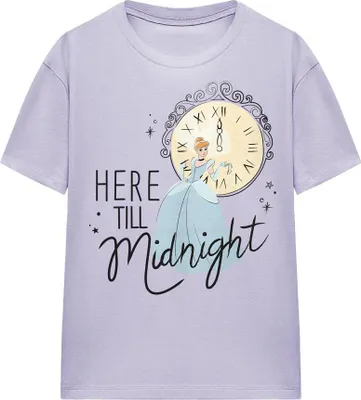 Image de Cendrillon - T-shirt "Here Till Midnight" pour femmes, réveillon du Nouvel An TV25210 (S) (Lavande)