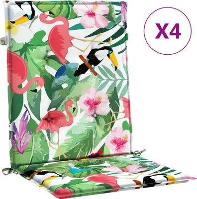 Image de Coussins de chaise à dossier bas lot de 4 multicolore tissu