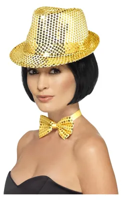 Produktbild von Smiffys - Hut, Pailletten SM3685 (Einheitsgröße Standardgröße) (Gold)