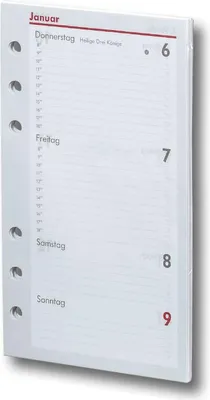 A close-up view of a planner page with calendar entries.