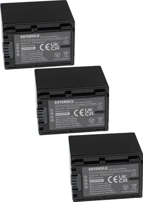 Produktbild von EXTENSILO 3x Akku kompatibel mit Sony NEX-VG900E, NEX-VG30H, NEX-VG30, NEX-VG30E, NEX-VG900, NEX-VG30EH, NEX-VG30EB Kamera (2060 mAh, 7,4 V, Li-Ion)