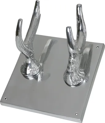 Produktbild von Wandgarderobe Kleiderhaken Geweih Haken Wandhaken Aluminium, 2 Geweihhaken Wanddeko Dekoration Wandfigur Wandgeweih Wandgarderobe Kleiderhaken Geweih Garderobenhaken