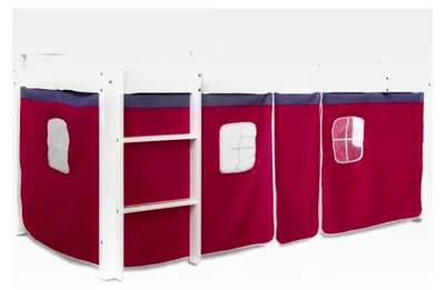 Produktbild von Bettumrandung Bettvorhang für Hochbett, Baumwollstoff, Pink Magenta