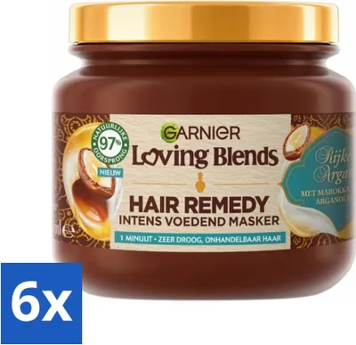 Immagine prodotto di Garnier - Loving Blends - Maschera per capelli - Ricca di Argan - Capelli molto secchi e indisciplinati - 340 ml - Value pack - 6 pezzi