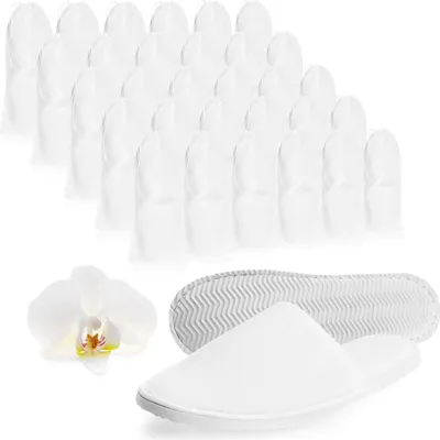 Produktbild von com-four® Premium Frottee Slipper Größe 42/43, 30 Paar - Hotelslipper - Uni