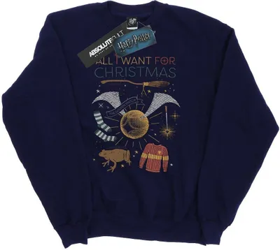 Produktbild von Harry Potter - "All I Want For" Sweatshirt für Herren BI28091 (3XL) (Marineblau)