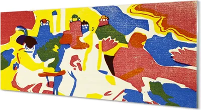 Produktbild von Glasbilder 125x50 Wandkunst Abstraktion Landschaft