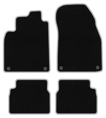 Produktbild von Fußmatten Velours Schwarz/Silber für Saab 9-3 II Y3SF 2002-2014 Set 4-tlg