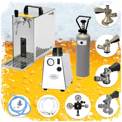 Produktbild von Komplett Set - Zapfanlage, Bierzapfanlage, Bierkoffer, Durchlaufkühler PYGMY 25 1-leitig Trockenkühler, 35 Liter/h, Zapfkopf:NC Adapter