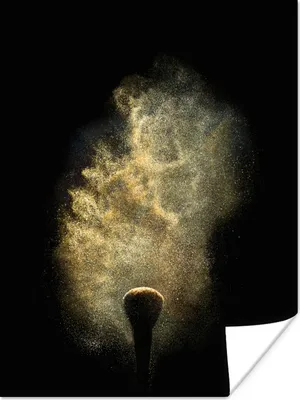 Produktbild von MuchoWow® Poster Goldpulver auf schwarzem Hintergrund 90x120 cm - Wohnzimmer