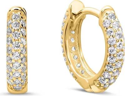 Produktbild von Damen Ohrringe Creolen aus echtem 333er Gold mit funkelnden Zirkonia Steinen