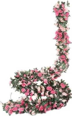 Produktbild von Künstliche Blumengirlande Rosa, 5 Stück, je 2,45m lang, 4cm Blütendurchmesser
