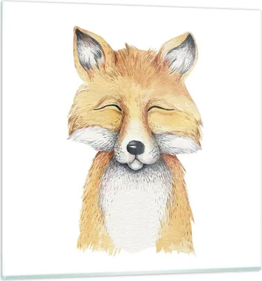 Produktbild von Bilder auf glas - Einteilig - Cartoon Fuchs Kind - 30x30cm - Glasbilder - Wandbilder - Bilder - zum Aufhängen bereit - Wanddekoration aus Glas - Glas Bilder - Wandbild auf Glas - GAC30x30-4878