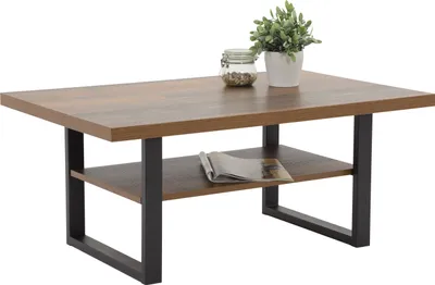 Produktbild von Couchtisch Anton Nachbildung Oldwood Metall Kufengestell U-Form, 104x65x45cm