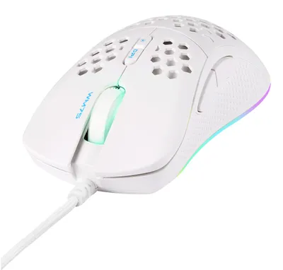 Produktbild von Deltaco WM75 Gaming Maus ultraleicht RGB USB weiß