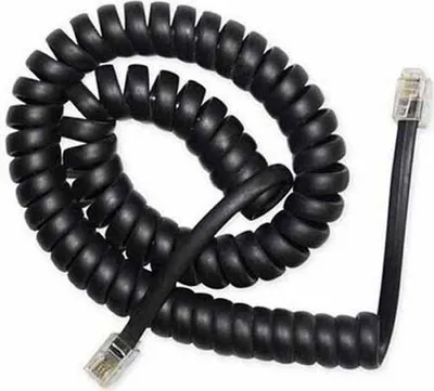 Produktbild von gembird Spiralkabel Telefonhörer, RJ10 (4P4C), 2 m, schw.