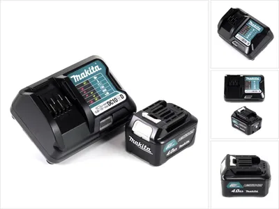 Immagine prodotto di Kit alimentatore Makita 12 V con 1 batteria BL1041B 4,0 Ah + caricabatterie DC10WD