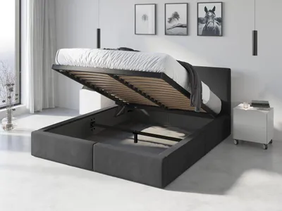 Produktbild von Interbeds Polsterbett 140x200 Bett Doppelbett mit Stauraum mit Lattenrost Bettkasten Boxspringbett hydrophob gepolsterter Bettrahmen