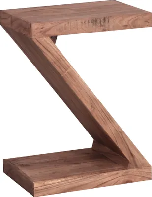 Obrázek produktu pro FineBuy boční stolek z masivního dřeva Z Cube 59 cm vysoký obývací stůl venkovský styl hnědý konferenční stolek volitelná barva