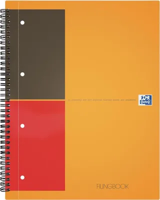 Produktbild von Oxford Filing Book, Schwarz, Orange, Rot, A4, 80 Blätter, 80 g/m², Kariertes Papier