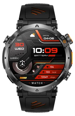 Produktbild von Outdoor-Smartwatch mit GPS, 1,7-Zoll-Bildschirm, LED-Taschenlampe, Bluetooth-Anruffunktion, Gesundheitsüberwachung und über 100 Sportmodi – Schwarz