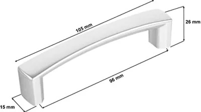 Set von 10 universellen Möbelgriffen für Küchenschränke und Möbel - 96 mm silberfarben
