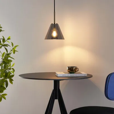 Produktbild von KOSILUM - Hängeleuchte, Metall und Glas - Grau, Messing und Schwarz - Soliria
