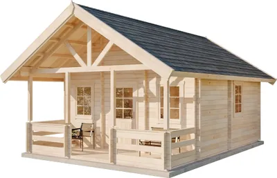 Produktbild von Alpholz Gartenhaus Lillehammer 553 x 746cm Naturbelassen 70 mm Wandstärke