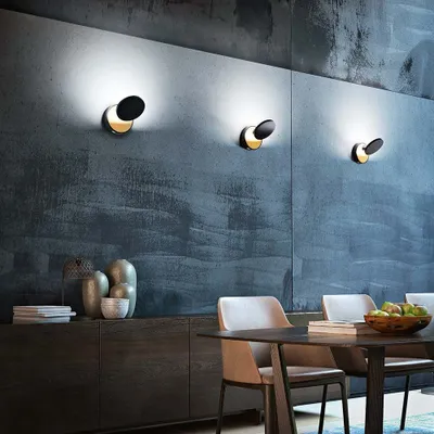 Produktbild von Fabas Luce LED Wandleuchte Ara >90Ra Ø120mm 8+4W Warmweiß Schwarz dimmbar