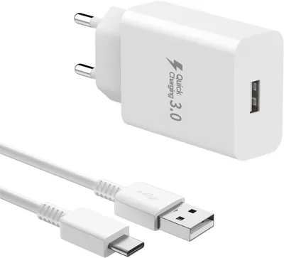 Imagen del producto de Cargador de tipo C con carga rápida para Samsung Galaxy A13, A14 (4G/5G), A12, S10, S9, S8
