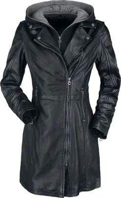 Produktbild von Mauritius Ledermantel Damen Seneka LEGV schwarz Basics, Biker 100% Leder 5XL