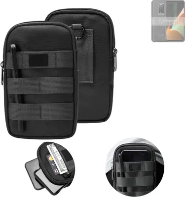 Produktbild von K-S-Trade Holster Gürtel Tasche kompatibel mit Ulefone Armor 17 Pro Handy Tasche Schutz Hülle dunkel-grau viele Fächer, 1x