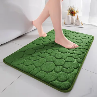Immagine prodotto di Tappetino da bagno in memory foam, assorbente, antiscivolo, 43x61 cm, verde