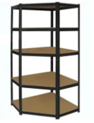 Produktbild von Eck Schwerlastregal schwarz 77x77x40x40x42x180 cm