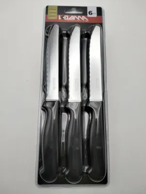 Produktbild von Kelama Deluxe schwarzes Tafelmesser 6-teilig