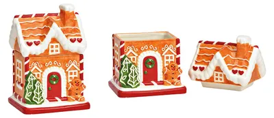 Productafbeelding van Doos peperkoekhuisje van keramiek, kleurrijk (B/H/D) 13x19x11cm