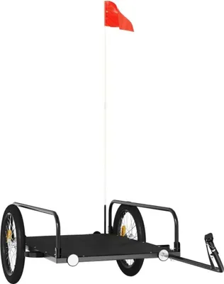 Image de vidaXL Remorque pour vélo Noir 135x70x37 cm Fer