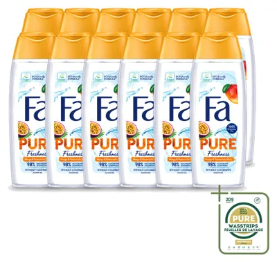 Produktbild von 12 x Fa Douchegel Pure Freshness Mango & Passievrucht - 250 ml - Vorratspackung - 12 Stücke