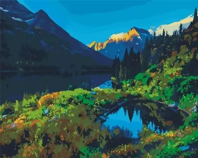 Obrázok produktu pre Maľovanie podľa čísel – Horská krajina 40 x 50 cm – Hobby-maniak.pl