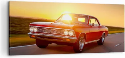 Produktbild von Bild auf Leinwand - Leinwandbild - Auto Straße - 120x50cm - Wand Bild - Wanddeko - Wandbilder - Leinwanddruck - Bilder - Kunstdruck - Wanddekoration - Leinwand bilder - Wandkunst - AB120x50-3702