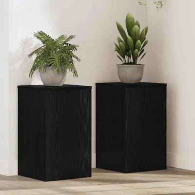 Productafbeelding van Set van 2 Plantenstandaards in Zwart Eiken