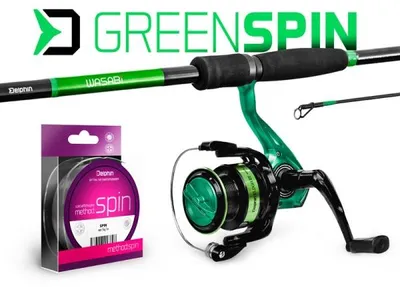 Produktbild von Delphin GreenSPIN Spinn Set 210cm/30g + 2T + 0,22mm