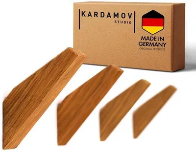Obrázek produktu pro Sada dřevěných háčků, 4 kusy, dubové dřevo, nástěnné háčky, věšák, moderní, ruční výroba