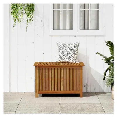 Produktbild von Gartenbox aus massivem Akazienholz, 90 x 50 x 58 cm, Aufbewahrungsbehälter für den Garten